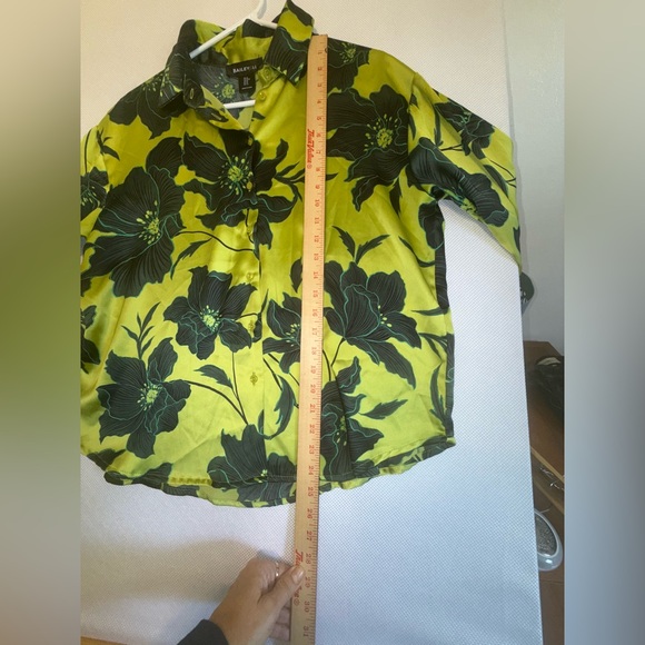 Bailey 44 Green Black Long Sleeve Button Down satin Shirt - Picture 8 of 11